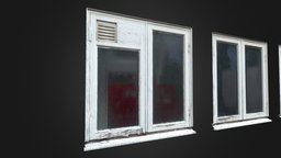 OLD PAINTED WOODEN WINDOWS