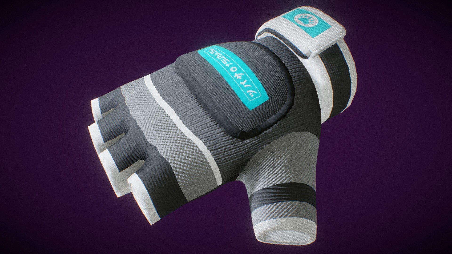 Gorgeous and stylish textured fingerless gloves. Color can be easily customized through materials. The model is UV mapped ready to add your own custom logo or design on the highlighted labels or across all the gloves through texture maps. Topology is also ready for rigging and animation!. 

Position, size and thickness are ready to be a &ldquo;plug n play