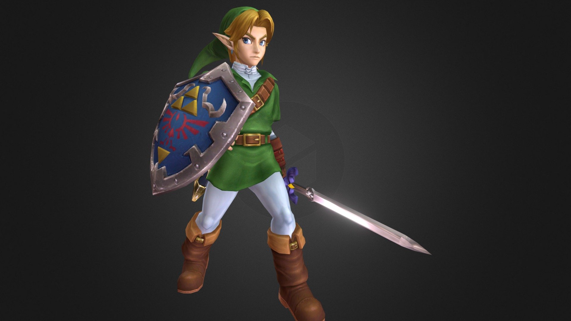 Alternate Costume for Link in Project M - Ocarina of Time Link - Download Free 3D model by projectmgame 3d model