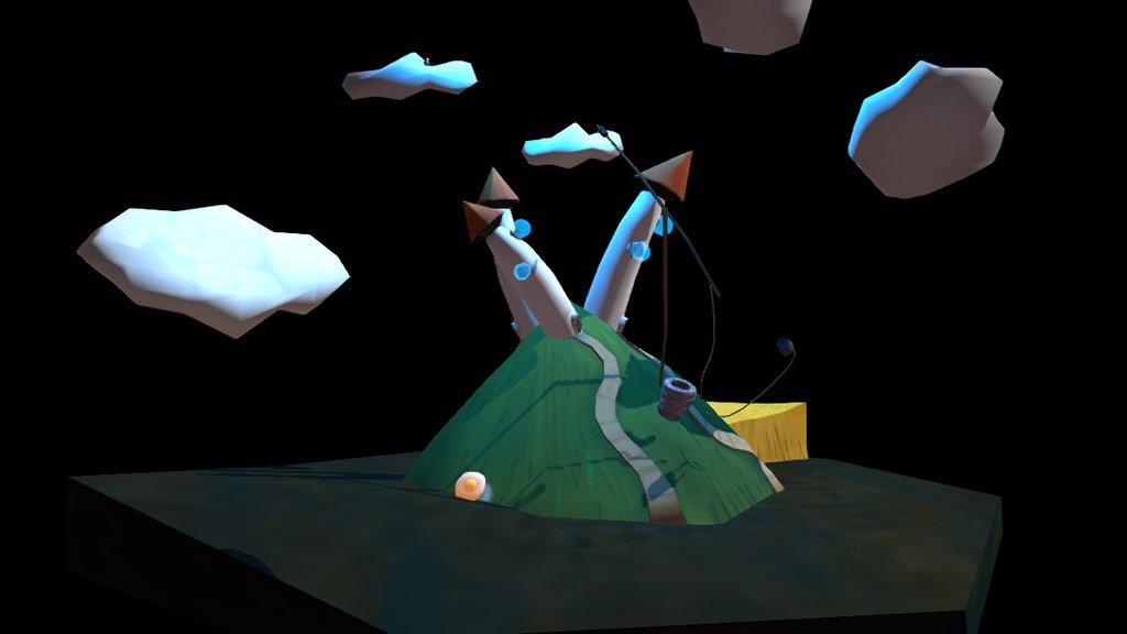 The night of  blue chicken and egg yolks are growing windy wind for the corn.Can you find seven mushroom spread trough the land? MIU! - Mushroom hunt - 3D model by hamsterspit 3d model