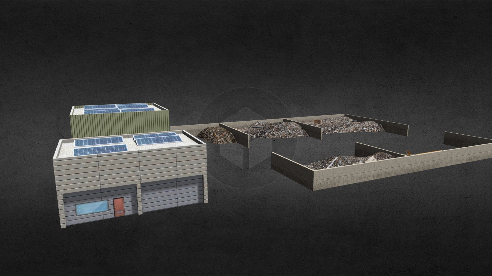 A model made for Cities: Skylines - find it here - Modular Recycling Center - Ferrous metal MRF - 3D model by Avanya 3d model