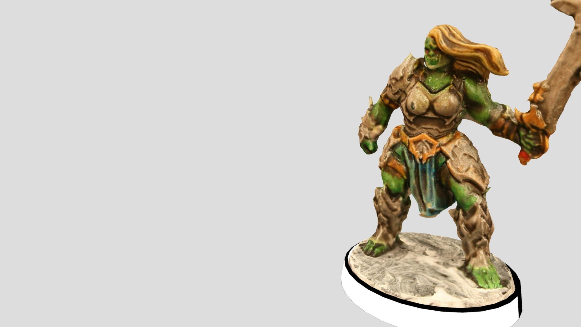 This orc is based off an Orc from the HeroQuest 2020 Game System - Blonde female Orc - Duke Blitzein - Buy Royalty Free 3D model by Chad "Duke Blitzein" C (@chad_c) 3d model
