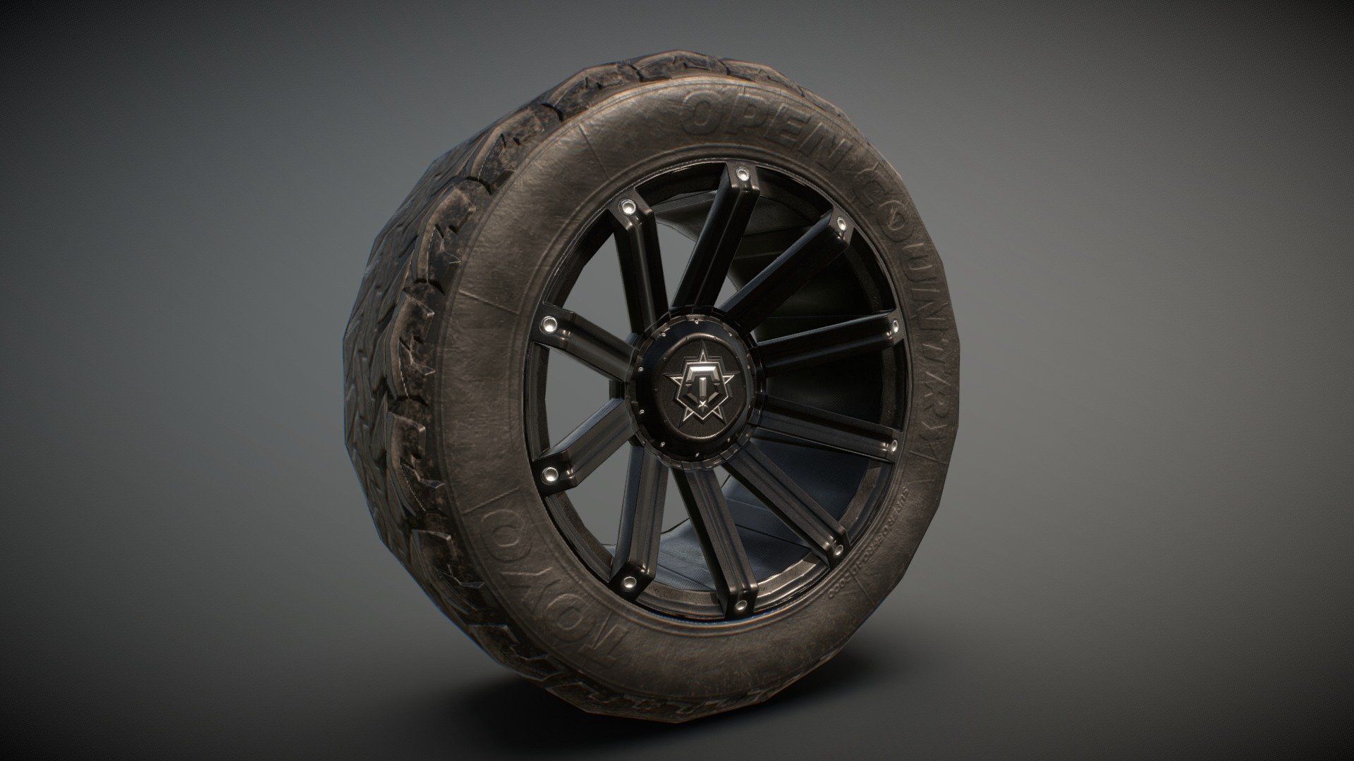low poly offroad wheel - 3D model by kapibaar 3d model