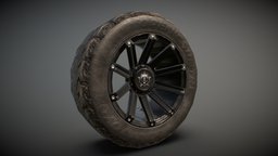 low poly offroad wheel wheel, tire, offroad, lowpoly