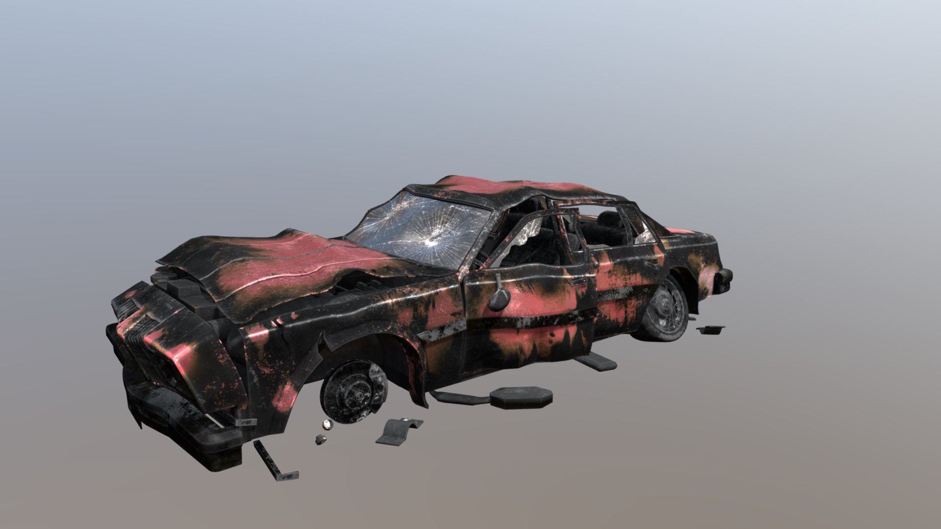 This is an amazing Car! Use it for anything. Please enjoy this model and have fun with it. Happy 3D Art everyone. Again, enjoy! Safe for 3D - Wrecked Car - 3D model by HardzGal 3d model