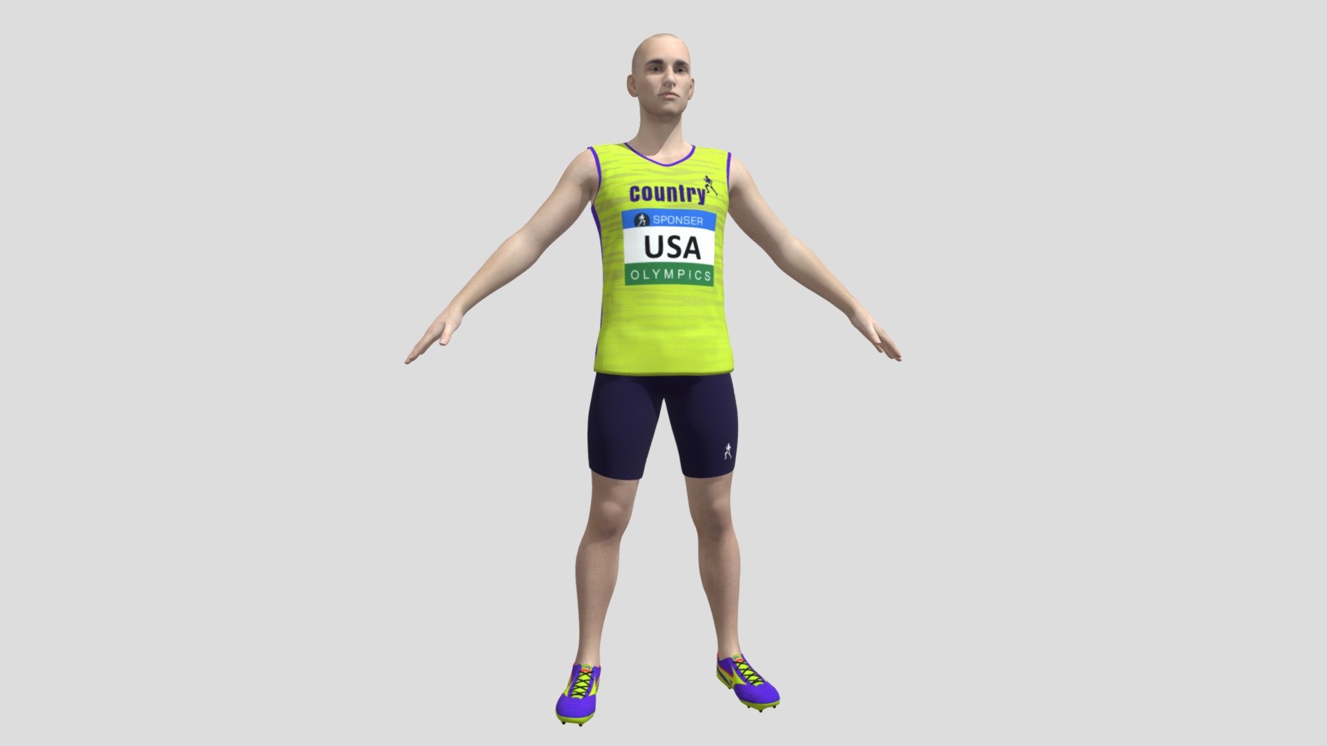 Athletic Runner 3D model is a high quality, photo real model that will enhance detail and realism to any of your game projects or commercials. The model has a fully textured, detailed design that allows for close-up renders.

• High quality polygonal model with detailed texture, correctly scaled for an accurate representation of the original object.
• Maya 2019 V-Ray and standard materials scenes
• All colours can be easily modified using Photoshop
• Model is fully textured with all materials applied.
• All textures and materials are included and mapped in every format.
• Maya models are separated for easy selection, and objects are logically named for ease of scene management.
• No cleaning up necessary, just drop your models into the scene
• No special plugin needed to open scene.
• Character and Cloth Textures 4096 x 4096 - Athlete Runner - Buy Royalty Free 3D model by trish.j2109 3d model