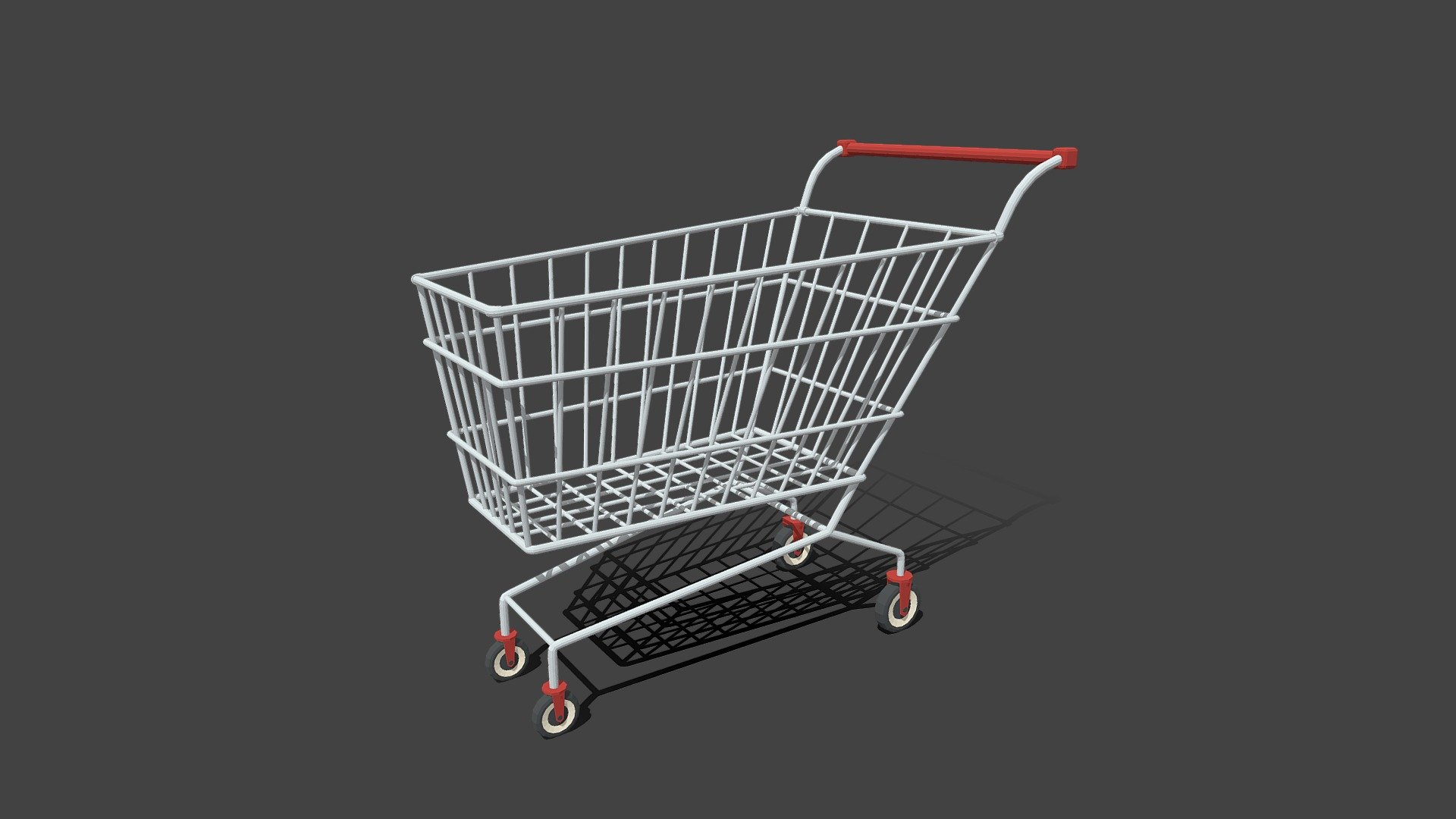 This is a low poly 3D model of a super market cart. The low poly cart was modeled and prepared for low-poly style renderings, background, general CG visualization presented as 1 mesh with quads/tris.

Verts : 4.876 Faces : 4.314.

The 3D model have simple materials with diffuse colors.

No ring, maps and no UVW mapping is available.

The original file was created in blender. You will receive a 3DS, OBJ, FBX, blend, DAE, Stl, gLTF.

Product is ready to render out-of-the-box. Please note that the lights, cameras, and background is only included in the .blend file. The model is clean and alone in the other provided files, centred at origin and has real-world scale 3d model