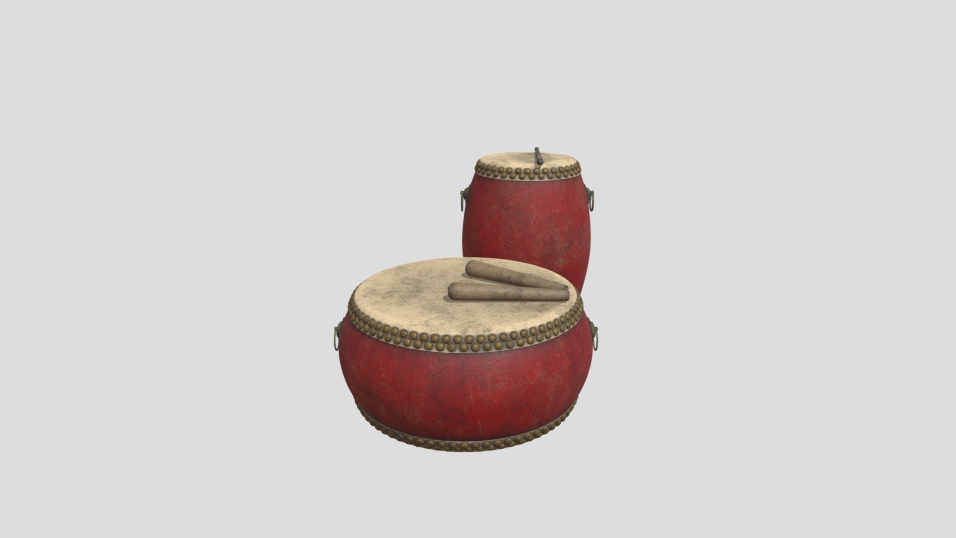 The drum is a 3dmax model file that has been converted to fbx and can be imported into any version of software that supports this format. The texture is produced and rendered using Substance 3D Painter. The files are included in the file package.
The drum plays an important role in ancient Chinese culture. It is not only a musical instrument, but also regarded as an artifact that reaches the sky. It is mainly used for sacrifices and military activities. Drums were widely used in hunting expeditions 3d model