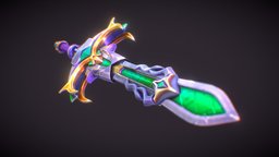 Stylized Emerald Sword swords, game-assets, 3d-sword, stylized-environment, handpainted-sword, stylized-sword, handpainted, 3d, stylized, stylized-game-asset, stylized-asset, stylized-asset-pack