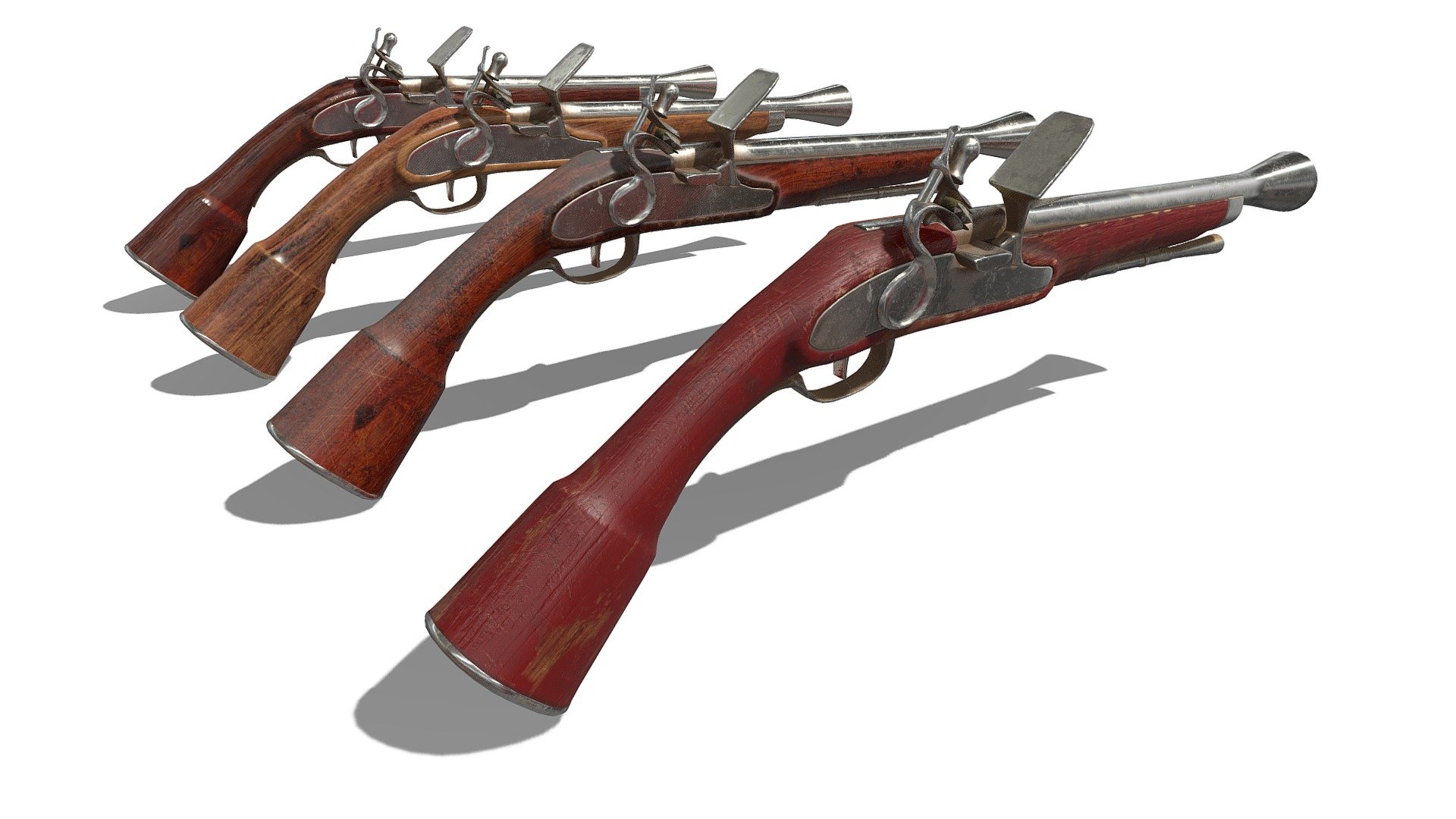 Detailed Description Info:


Model: Muskets


Media Type: 3D Model


Geometry: Quads/Tris


Textures: Yes


Materials: Yes


Rigged: No


Animated: No


UV Mapped: Yes


Unwrapped UV’s: Yes Non Overlapping


||||||||||||||||||||||||||||||||||| - Pistols - Buy Royalty Free 3D model by Studio Lab (@studiolab.dev) 3d model