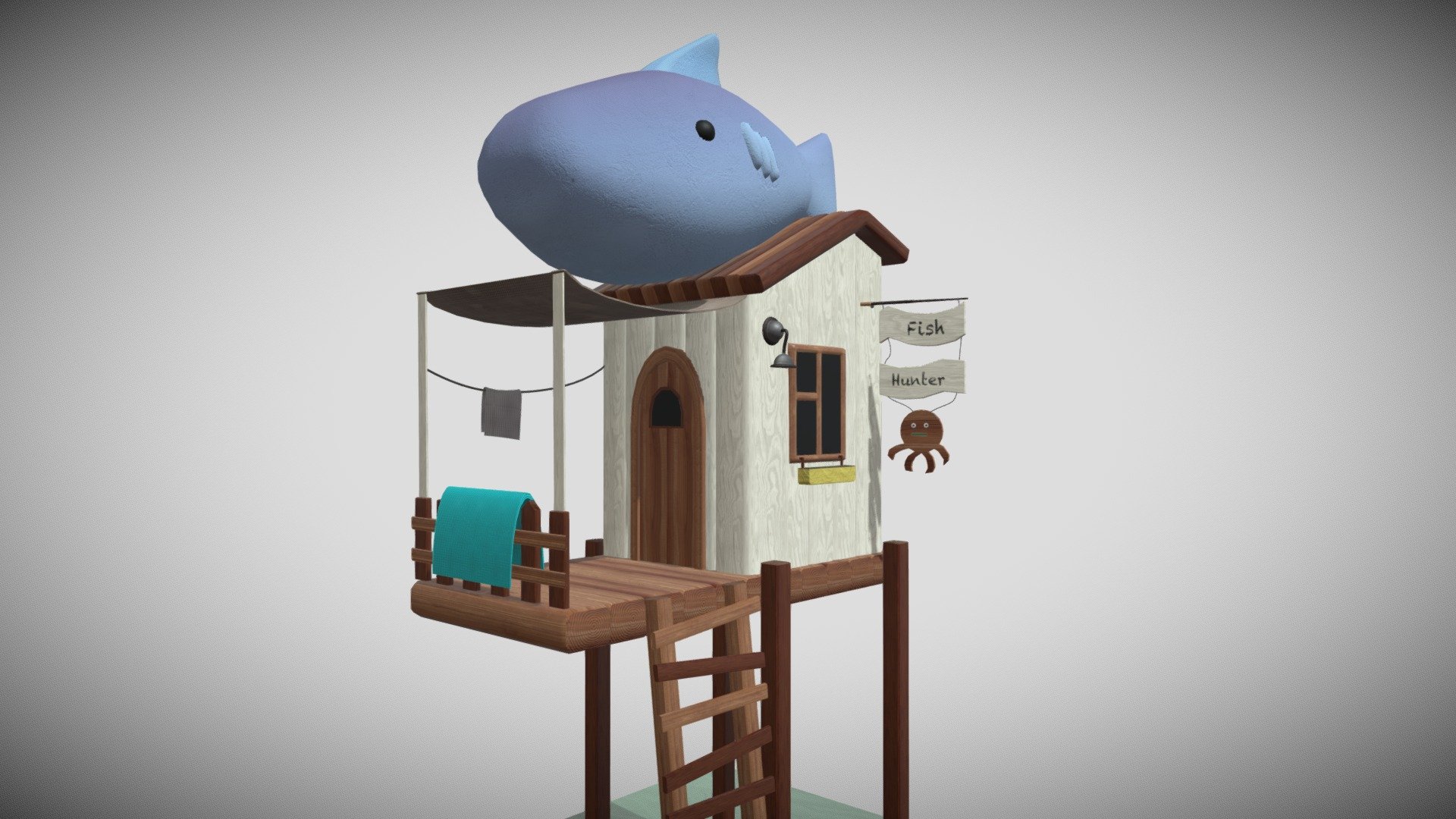 A fisherman's hideaway - Fisherman hut - 3D model by Wgward3D 3d model