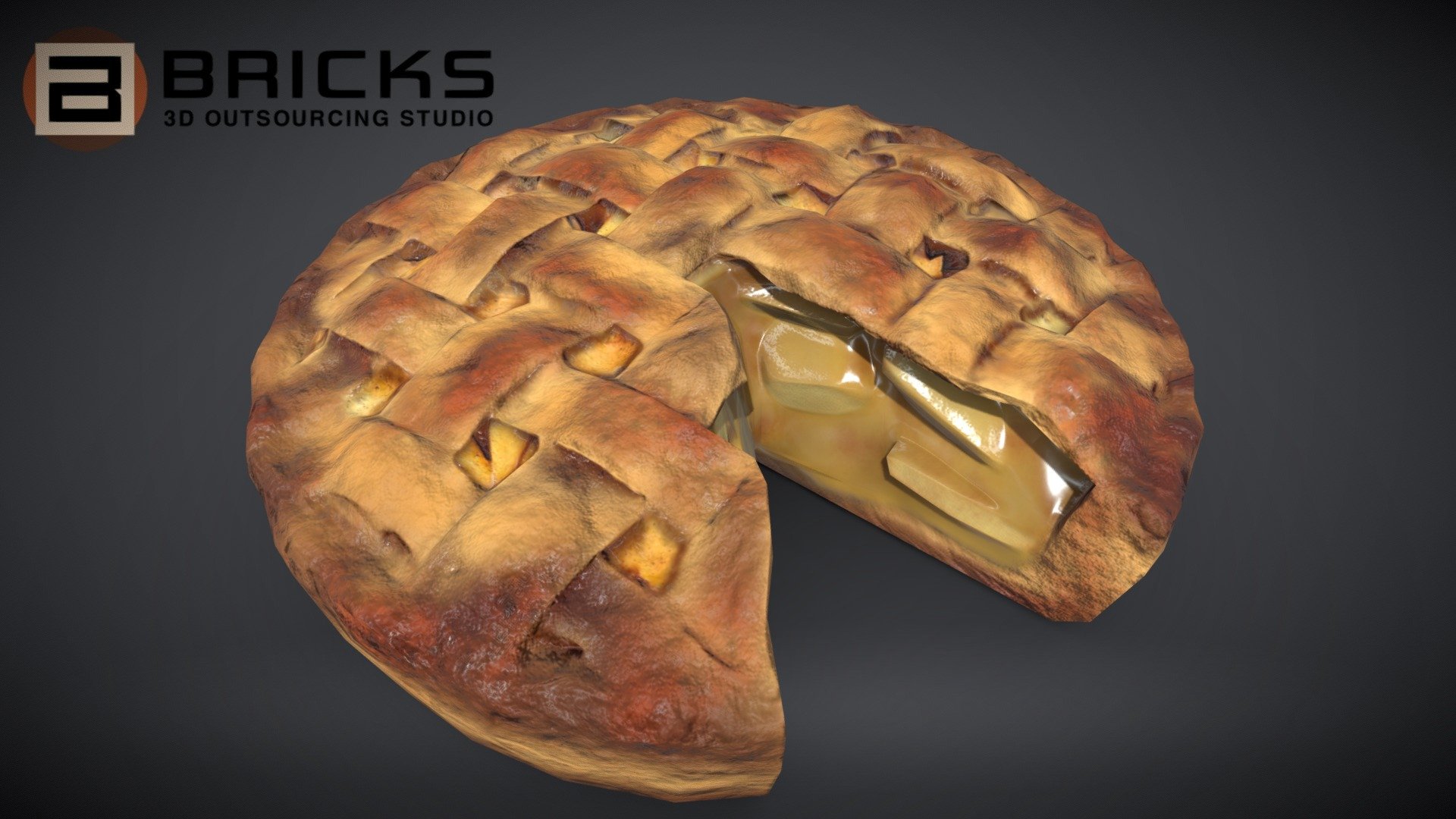 PBR Food Asset:
Apple Pie Chart
Polycount: 1532
Vertex count: 768
Texture Size: 1024px x 1024px
Normal: OpenGL

If you need any adjust in file please contact us: team@bricks3dstudio.com

Hire us: tringuyen@bricks3dstudio.com
Here is us: https://www.bricks3dstudio.com/
        https://www.artstation.com/bricksstudio
        https://www.facebook.com/Bricks3dstudio/
        https://www.linkedin.com/in/bricks-studio-b10462252/ - Apple Pie  Chart - Buy Royalty Free 3D model by Bricks Studio (@bricks3dstudio) 3d model