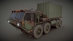 Heavy Expanded Mobility Tactical Truck modern, crate, truck, us, trailer, army, unreal, ready, vr, 4k, tractor, cargo, marines, ukraine, nato, patriot, hemtt, lhs, unity, game, blender, vehicle, pbr, military, usa, war, m977, m1120