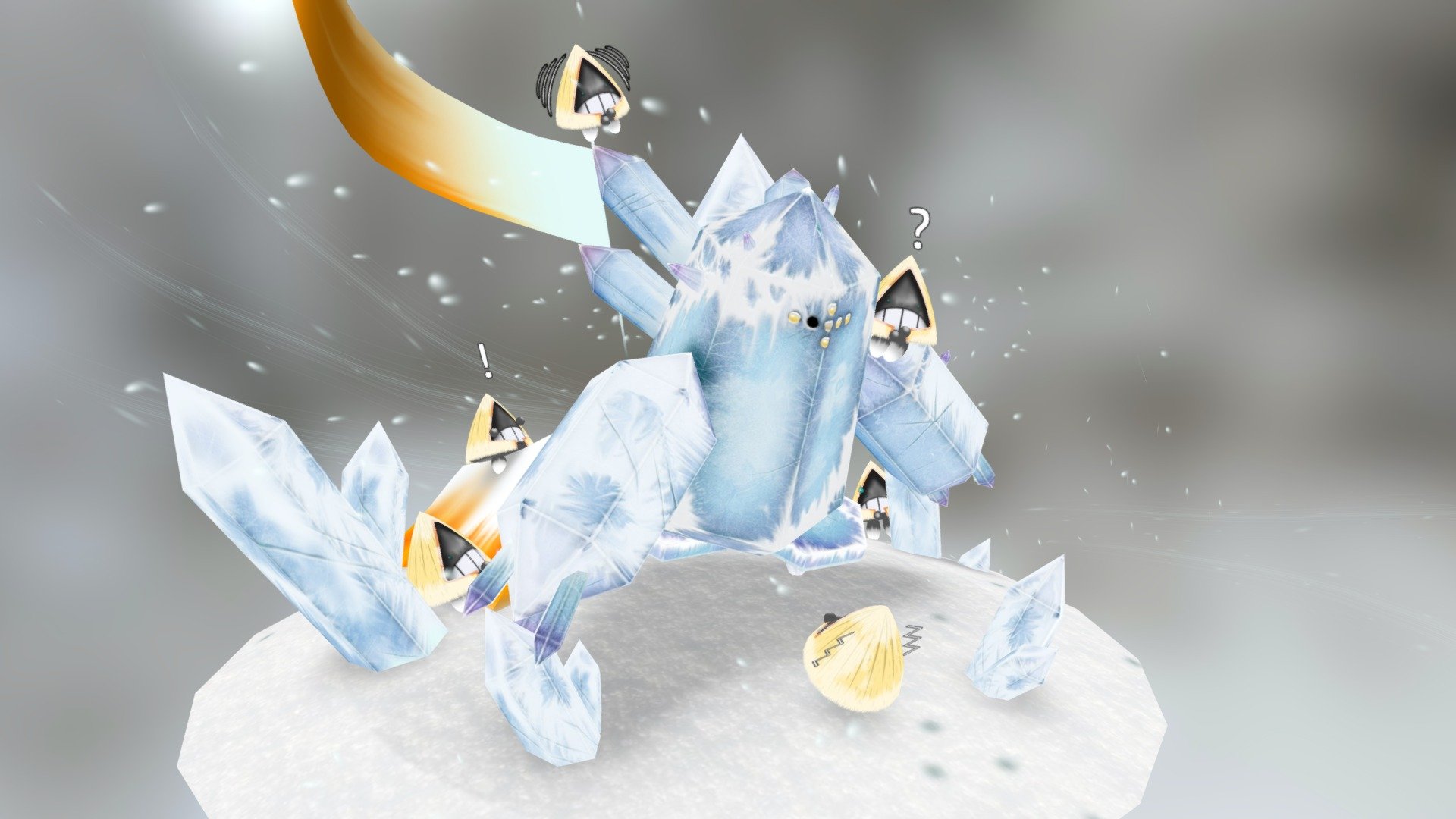 Watching over Pokemon and campers alike, Regice ensures nothing happens to disturb the peace and tranquility of his frozen home. The Snorunt on the other hand&hellip; They just like to play!

Wind recorded by Mike Koenig - Hand Painted Regice: Guardian of the Mountain - 3D model by jakecarney 3d model