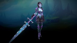 Stylized Elf Warrior armor, wizard, rpg, warrior, plate, fighter, pose, elf, ears, mmo, spell, rts, moba, weapon, handpainted, lowpoly, sword, stylized, fantasy, human, magic