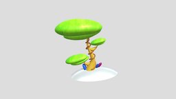 free cartoon tree. Prop for game tree, freemodel, cartoon