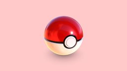 PokeBall red, pokemon, normal, pokeball, substancepainter, substance, ball