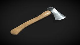 Hatchet axe tree, forest, camping, garage, survival, realistic, hatchet, cutting, lumberjack, woodcutter, pbr, lowpoly, axe, gameasset, wood, free, textured, horror