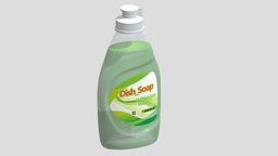 Dish Soap Low Poly PBR Realistic virtual, wash, pump, augmentedreality, piece, augmented, vr, ar, supermarket, virtualreality, cleaning, soap, shampoo, hygiene, asset, game, 3d, low, poly, wood, bottle, plastic, washhands