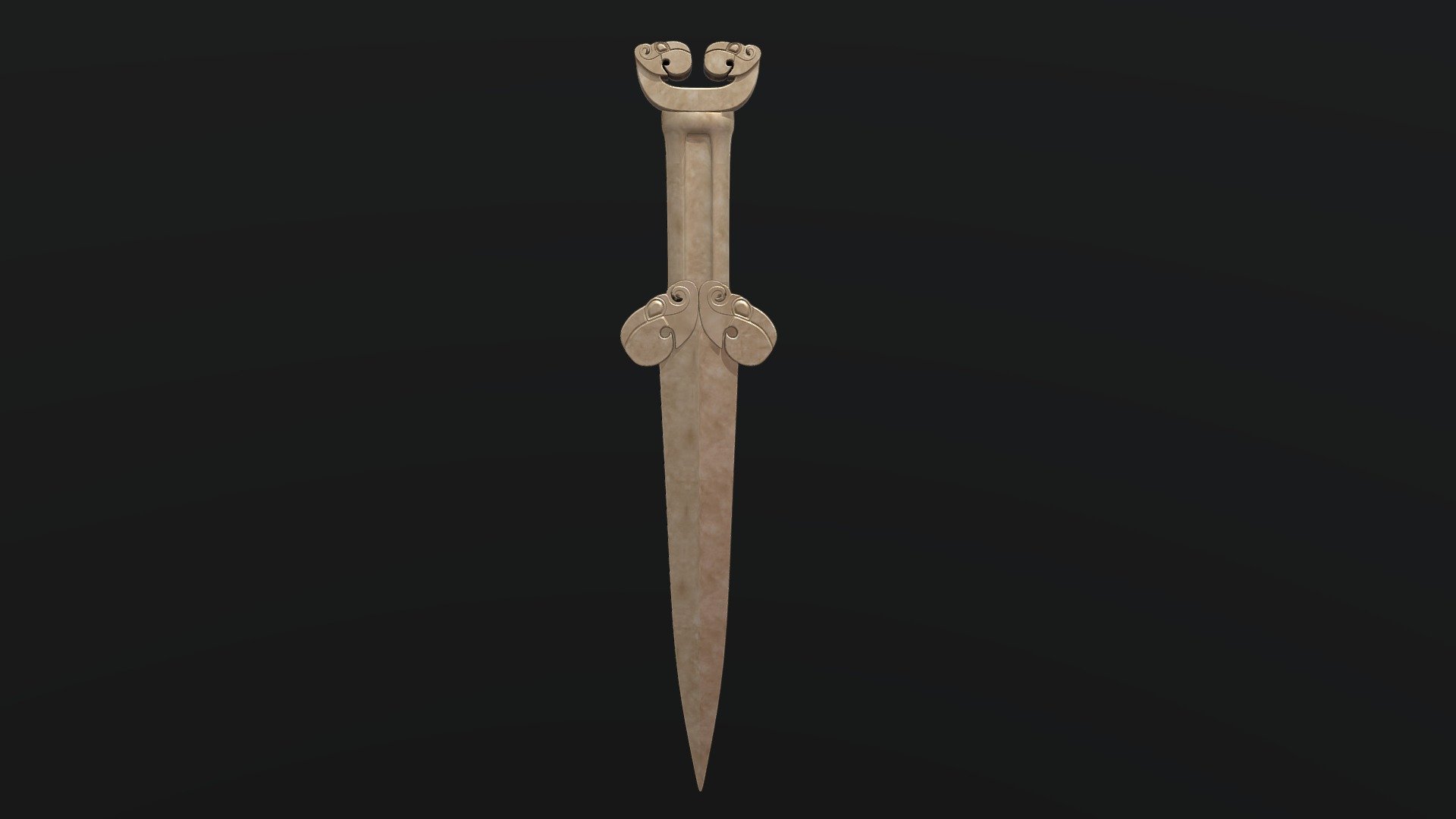 Saqa Qıŋıraq 

The Qıŋıraq was a double-edged sword used by the ancient Turks. Its name is derived from qıŋır &ldquo;curved