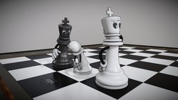 Black moves white, future, arte, pawn, queen, pieces, king, ajedrez, 3ddesign, check, rey, dama, change, tablero, 30s, peon, bullying, character, cartoon, art, design, chess, characterdesign, black, 30scartoon