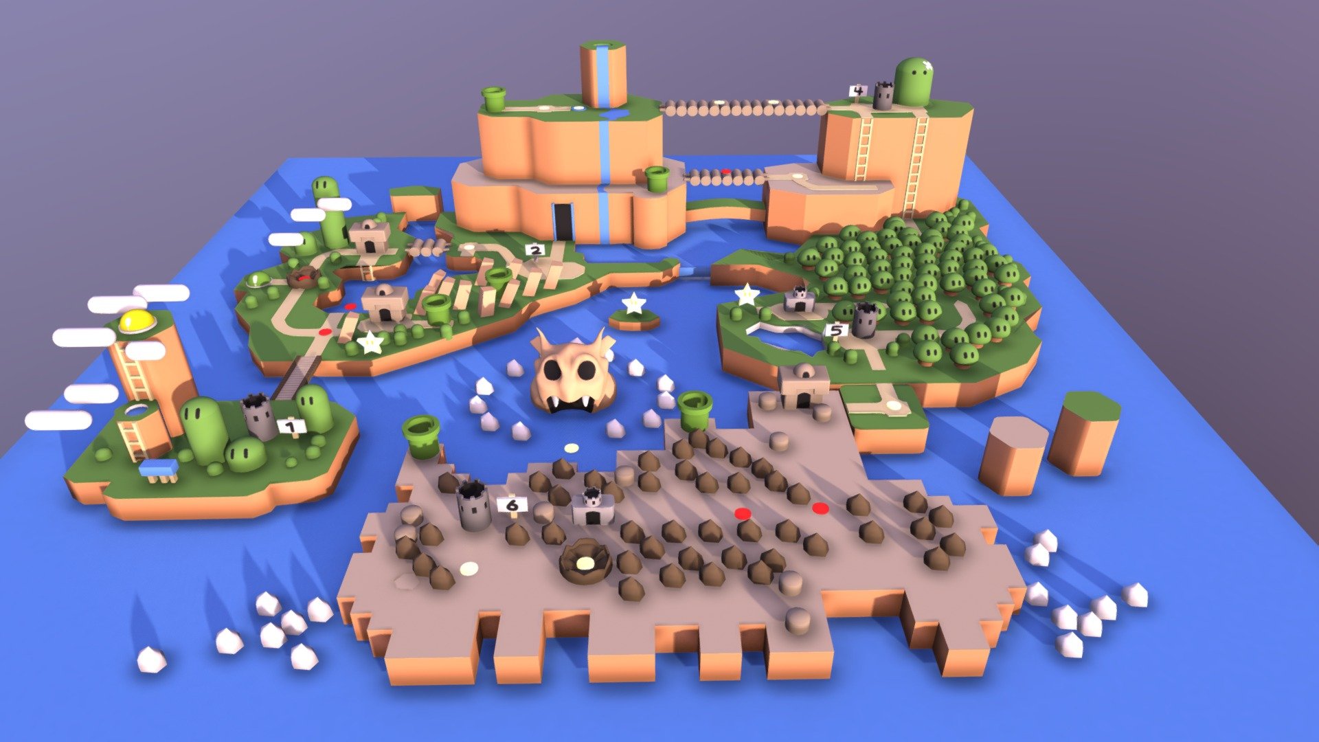 Super Mario World Map - Download Free 3D model by Pavel (@pavelj) 3d model