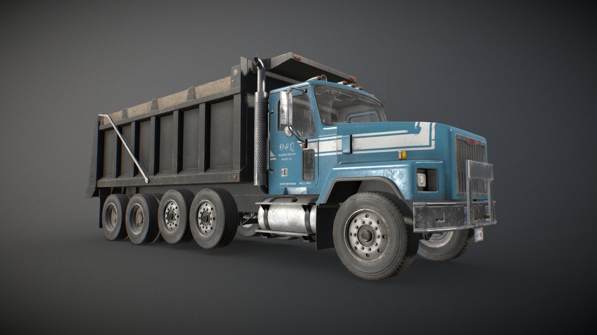 Low Poly 3D model of a generic Classic Dump Truck:




2 color variations included for dump box.

Doors, wheels, steering wheel, dump box, soil, and cover are separated and can be easily removed or rigged/animated (model not animated).

3 versions included: Empty, Full and Covered

PBR textures made in Substance Painter

All branding and labels are custom made.

Model also compatible with other &ldquo;Classic Truck
