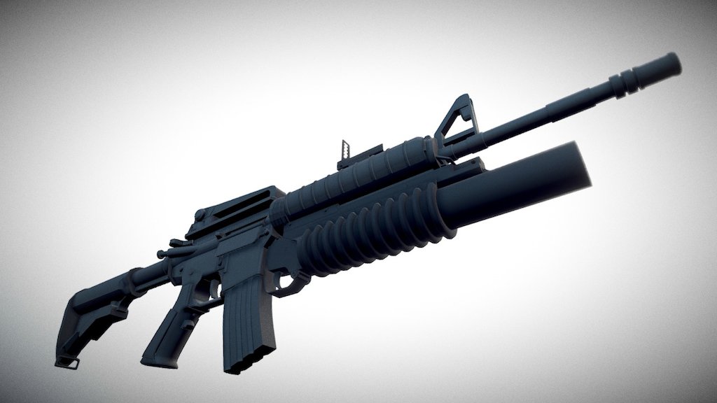 This is a model I worked on for my final semester of college in Cross Discliplinary Studies. As the title says, this is a high fidelity 3D model of a M4 with an M203 Grenade Launcher attachment 3d model