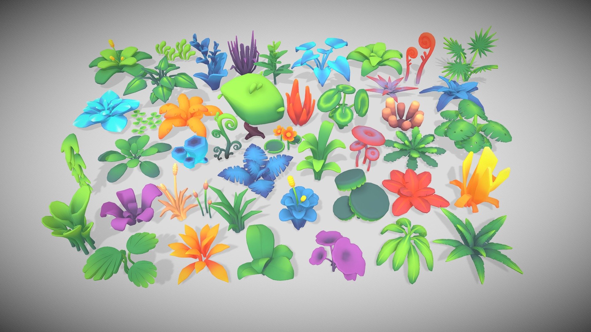 Stylized Low Poly Plants 02 Pack done in Blender - Stylized Low Poly Plants 02 Pack - Buy Royalty Free 3D model by Creative Trio (@creativetrio) 3d model