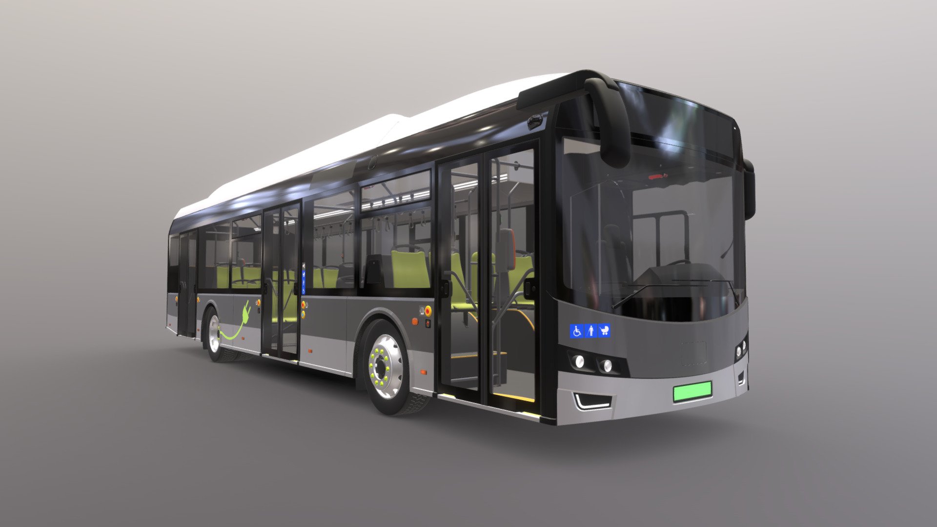 Modern fully low-floor electric city bus.
Original design.
Full Interior.
High poly.
Length: 12000mm - Low-Floor Electric City Bus [Full Interior] - Buy Royalty Free 3D model by KolorowyAnanas 3d model