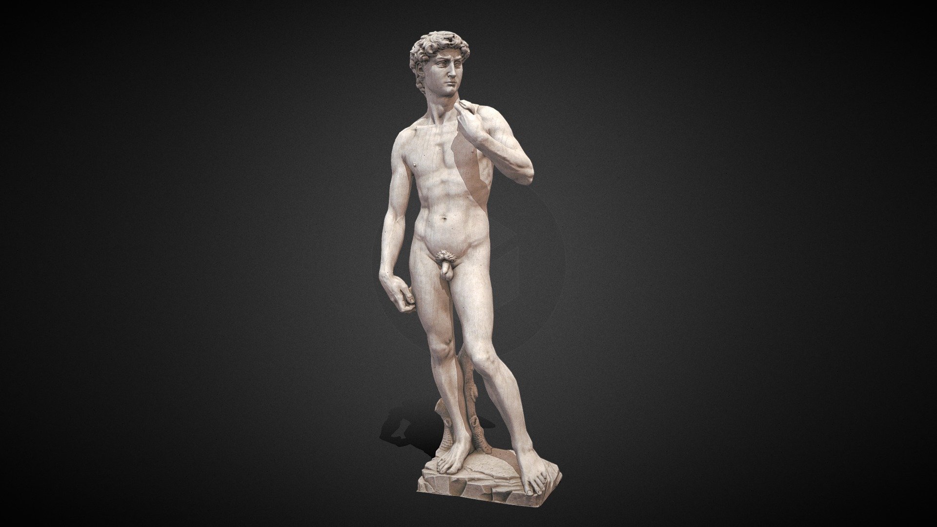 Michelangelo's David statue 3D model for real-time engines. The model is made on the basis of a photo and a photogrammetry software data.

Contains following textures:
Albedo, Normal, Ambient Occlusion, Roughness, Metallic - Michelangelo's David statue - 3D model by wasco 3d model