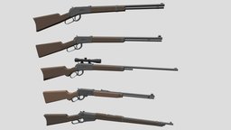Low Poly Lever Action Rifles