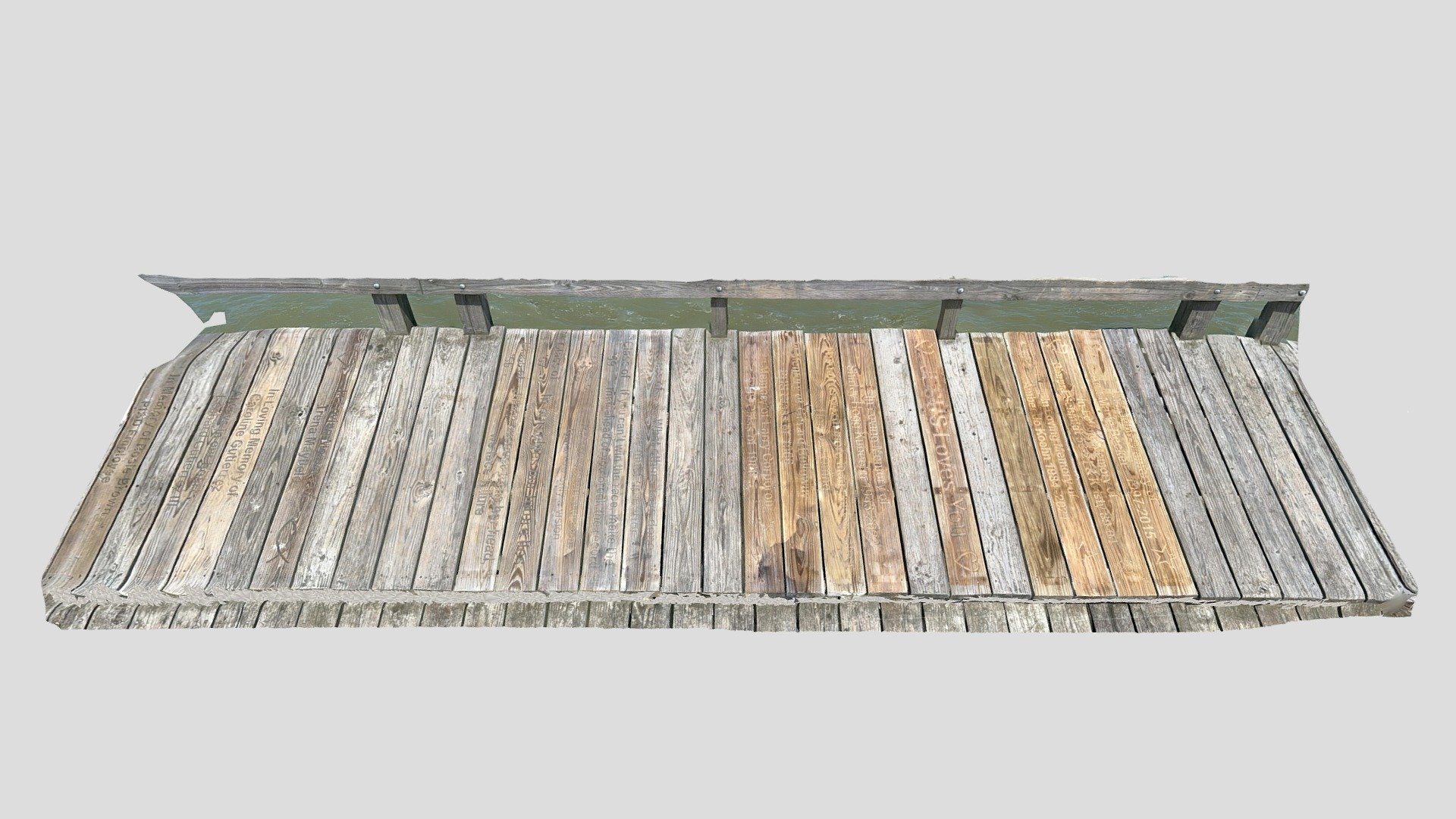 Memorial boardwalk at Palacios Beach, Texas. Scanned with Trnio plus in lidar mode on an iphone 13 pro 3d model