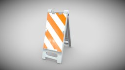 Vertical Safety Sign Foldable Open