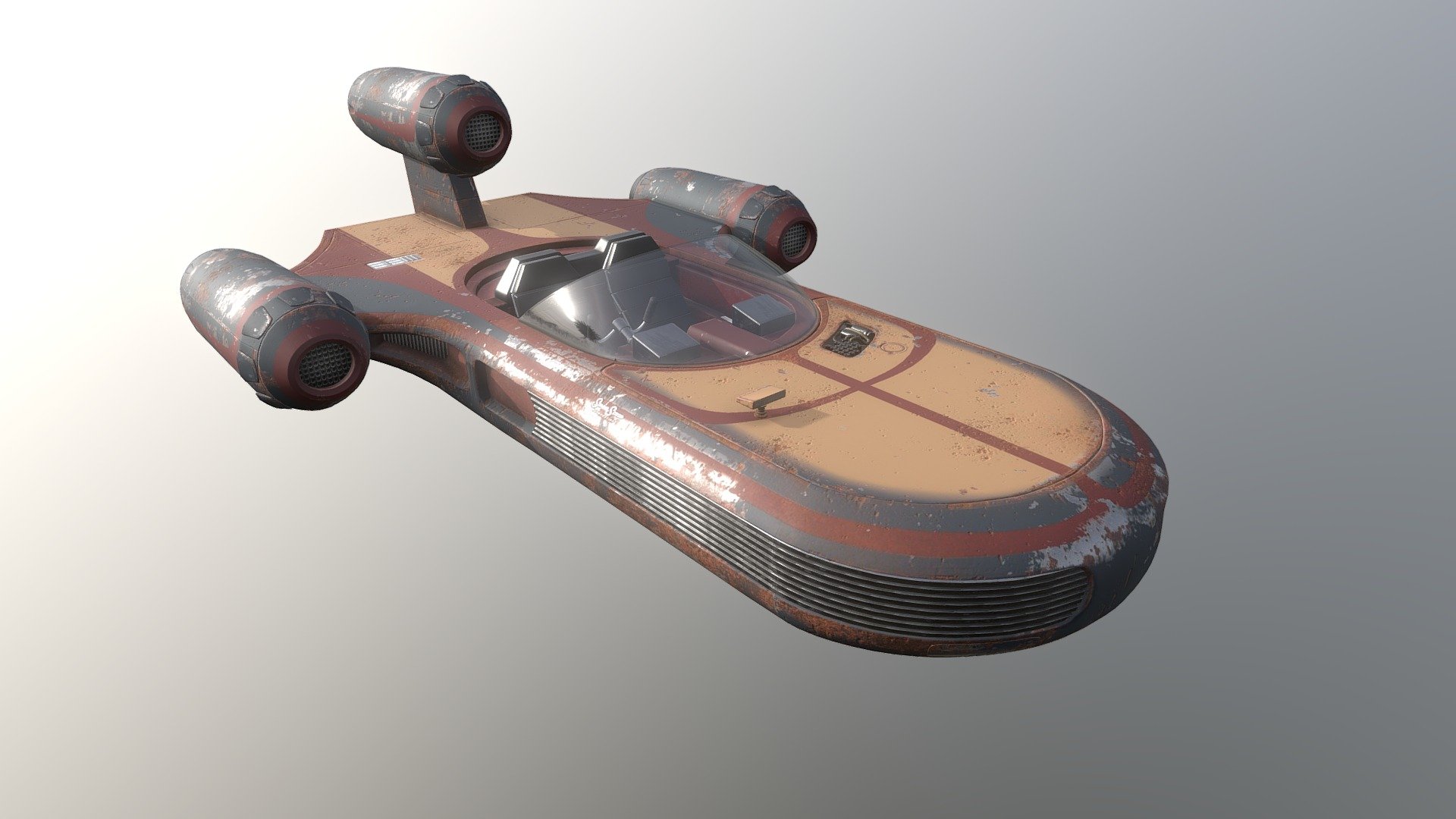for my Ark mod :https://steamcommunity.com/sharedfiles/filedetails/?id=1275057217
I will be adding damage modes, upgrade parts and other paint jobs - Ark'd X-34 Landspeeder WIP - 3D model by lanthanum 3d model