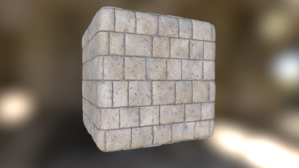 Procedural Stone wall made in Substance Designer 3d model