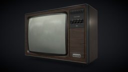Vintage Ferguson TV low-poly 3D Model tv, prop, vintage, retro, ferguson, 80s, old, 70s, pbr, lowpoly, gameasset, gameready