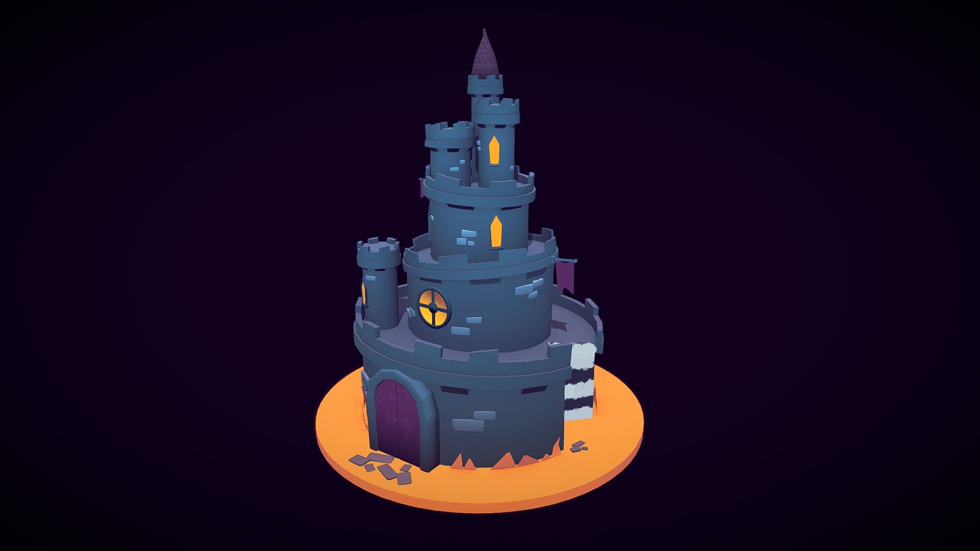 This little castle turned out to be a cake! Just like in those videos on TikTok, when someone start to cut everything around and everything is cake. Weird! 
My attempt for #sketchfabweekychallenge. Hope you like it! Thanks! - Castle Cake - Stylized - 3D model by Alex_Pepper (@aleksander.smirnov992) 3d model