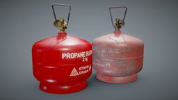 Gas Cylinder 2kg Red gas, cylinder, prop, unreal, rusty, realtime, explosive, old, engine, ue4, propane, lods, butane, substancepainter, unity, unity3d, asset, game, blender, bottle, container, industrial, hdrp, unityhdrp