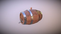 beer barrel barrel, vr, ar, beer, substancepainter, substance, game, pbr, lowpoly