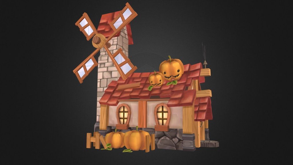 Happy Halloween - Halloween Pumpkinhouse - 3D model by elephant_su 3d model