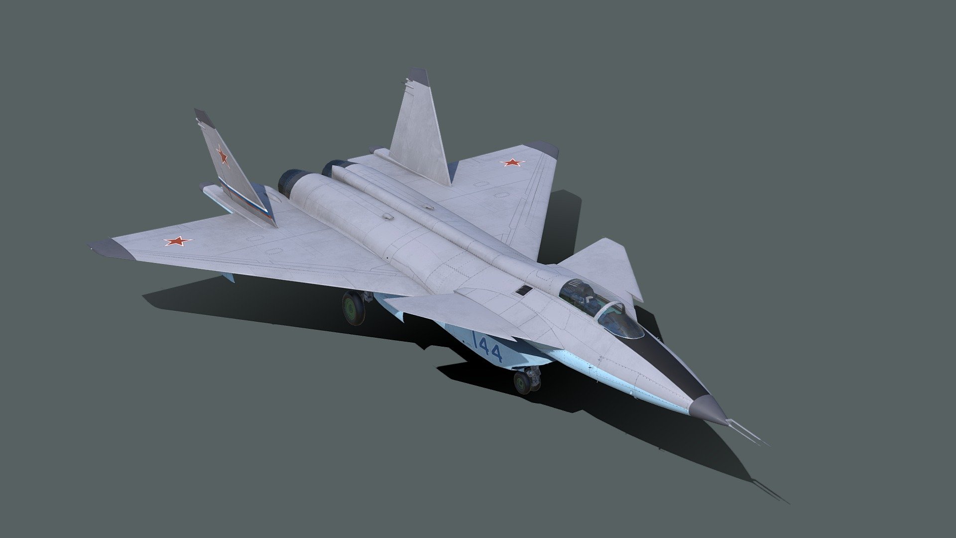 The Mikoyan Project 1.44/1.42 (Russian: Микоян МиГ-1.44; NATO reporting name: Flatpack) was a technology demonstrator developed by the Mikoyan design bureau. It was the Soviet Union's answer to the U.S.'s Advanced Tactical Fighter (ATF), incorporating many fifth-generation jet fighter aspects such as advanced avionics, stealth technology, supermaneuverability, and supercruise. The design's development was a protracted one, characterised by repeated and lengthy postponements due to a chronic lack of funds; the MiG 1.44 made its maiden flight in February 2000 3d model