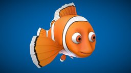 Cartoon Clownfish fish, clownfish, substancepainter, handpainted, cartoon, animal, animation, handpainted-lowpoly