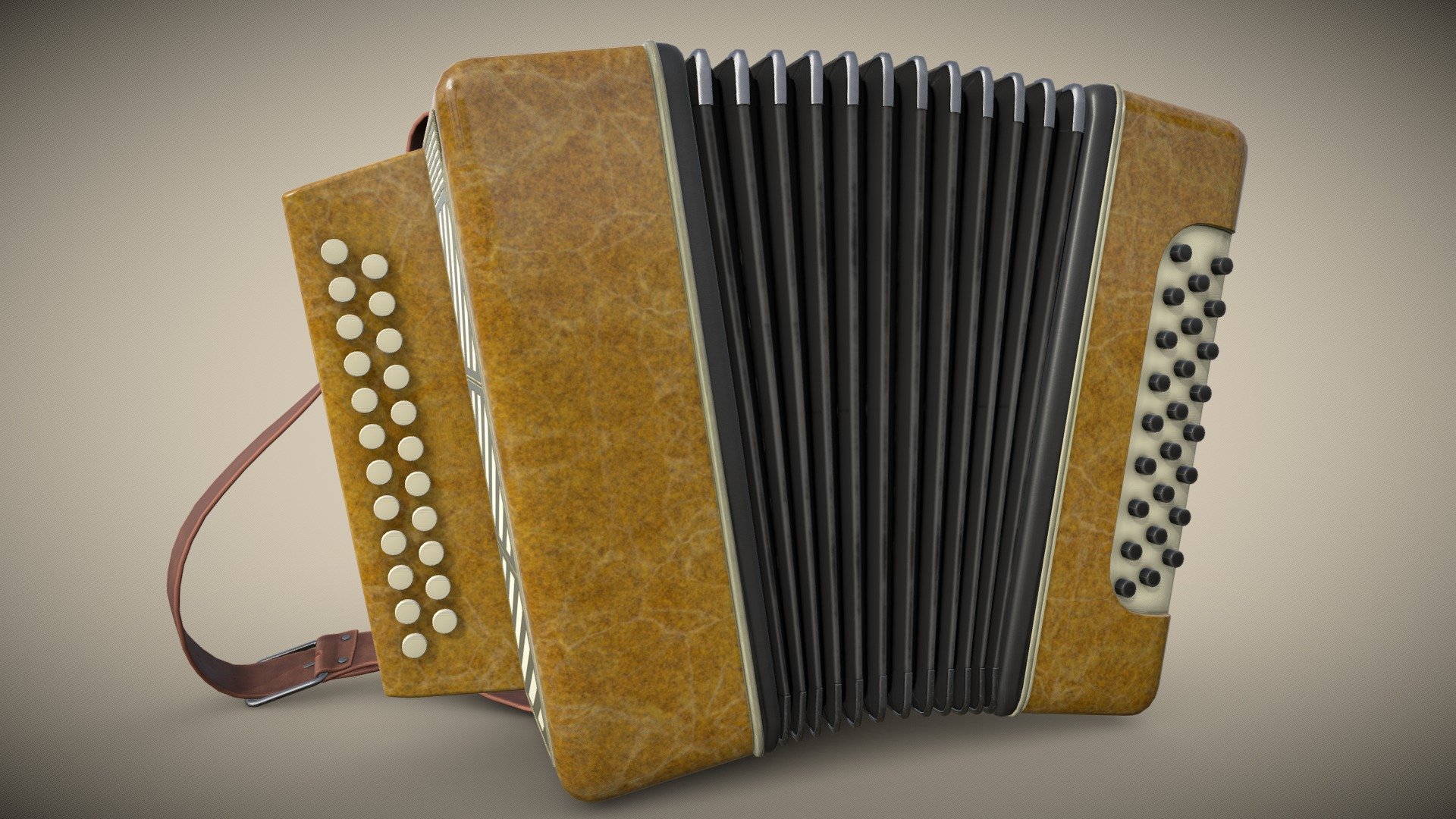 Musical instrument accordion button accordion 3 model low-poly game ready
all models are separated
Polygons 14050
Vertices 14147
Royalty free this mean you can use this product in any 
commercial and noncommercial purpose but you can't resale
this asset as is 3d model
