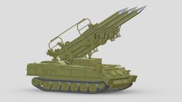 2K12 Kub SA-6 Gainful missile, track, soviet, russian, launch, sam, print, chassis, launcher, rocket, defence, tracked, kvadrat, anti-aircraft, kub, weapon, 3d, military, 2k12, sa-6, gainful, gm-578
