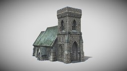 Church virtual, cathedral, reality, augmented, vr, ar, old, religion, aged, asset, 3d, pbr, lowpoly, model, church, gameready