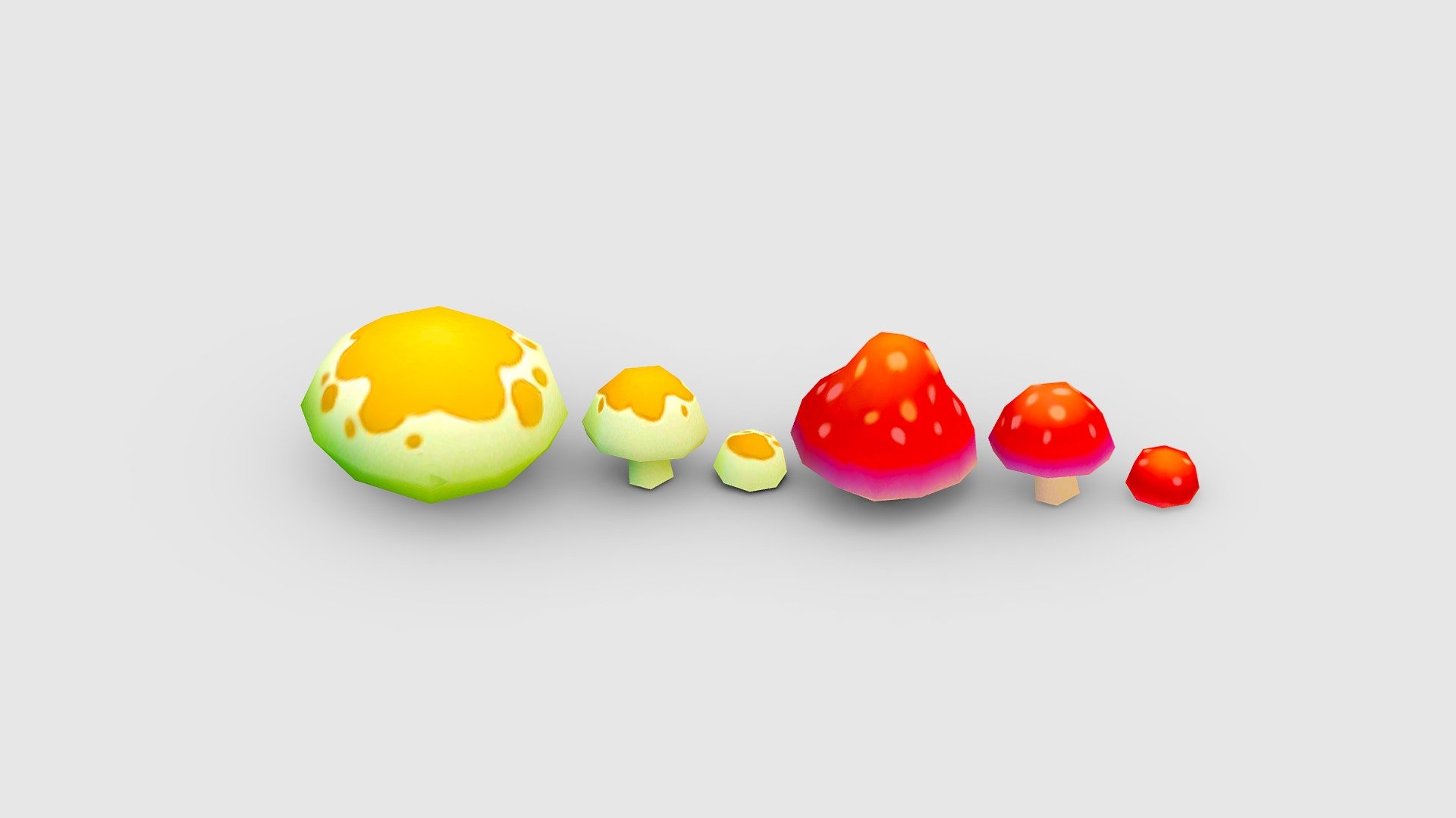 Cartoon poisonous mushroom Low-poly 3D model - Cartoon poisonous mushroom Low-poly 3D model - Buy Royalty Free 3D model by ler_cartoon (@lerrrrr) 3d model