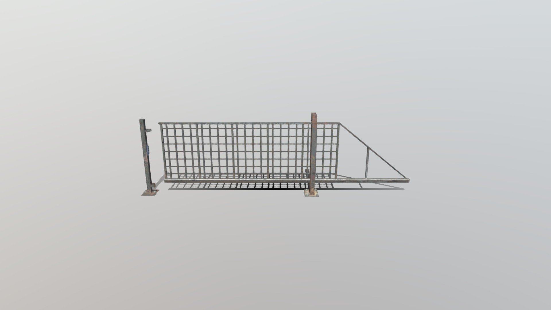 automatic metal gate, old - automatic metal gate - 3D model by Philoart-FilipPasierbek 3d model