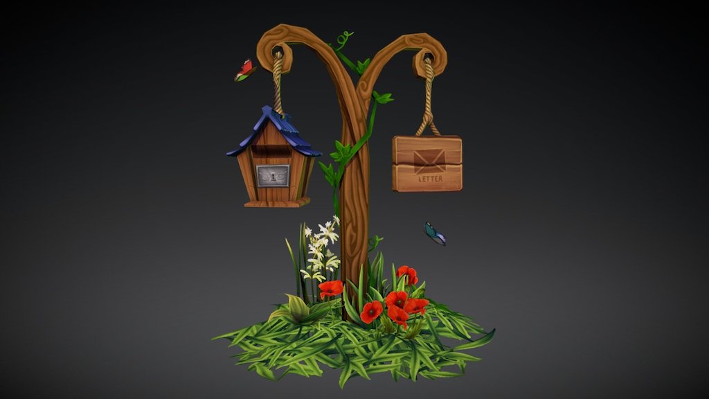 Countryside mailbox, made for fun!
(Low poly, handpainted textures : diffuses and alpha map) - Mailbox - 3D model by Emeryl (@elo-doudoune) 3d model
