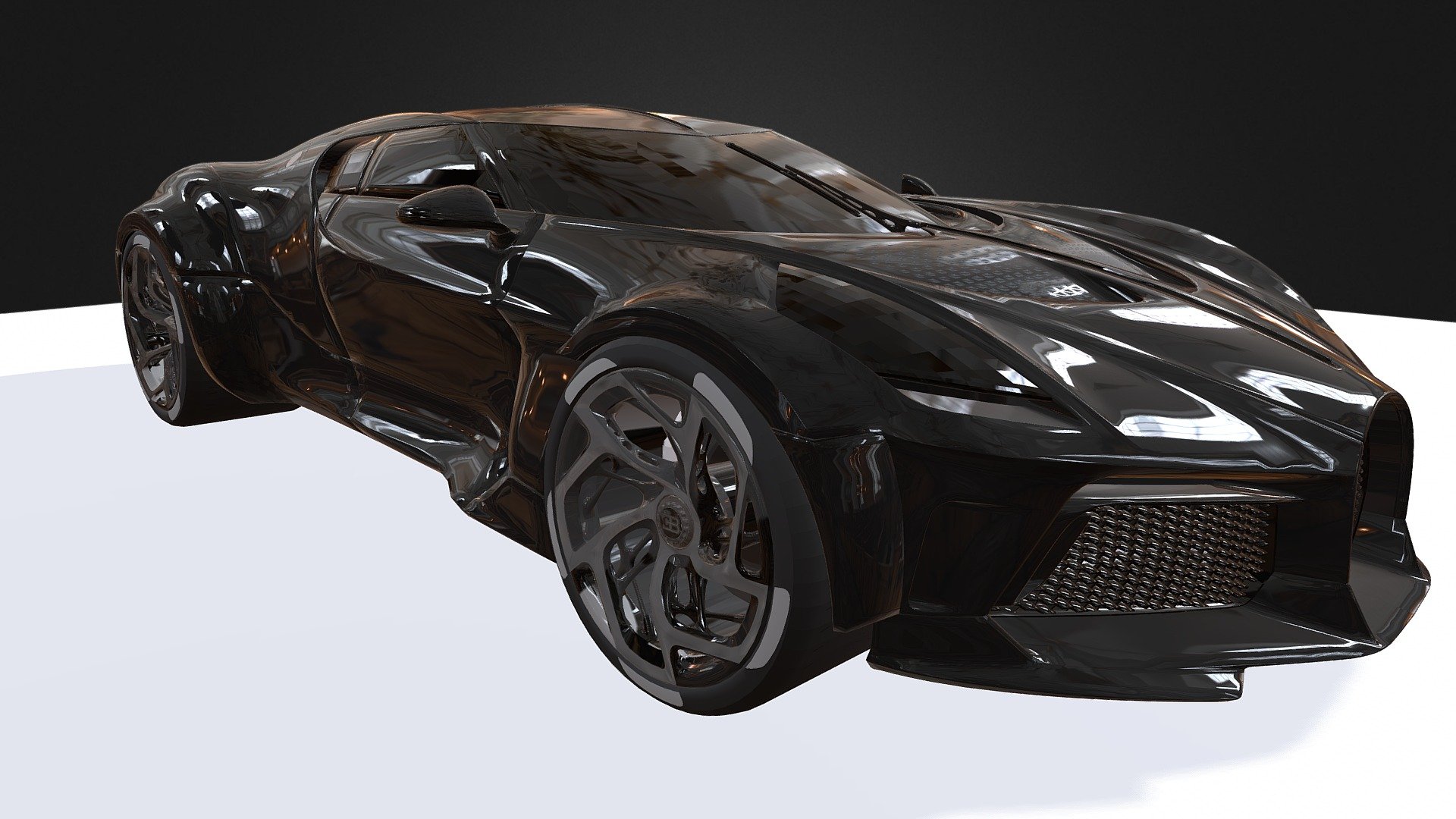 Bugatti la voiture noir it is a tribute to Bugatti's own history
a manifesto of bugatti aesthetic and a piece of automotive haute couture
this is a la voiture noir 
made in 3ds max and blender - Lavoiturenoir - 3D model by sanjeetbiswal (@sanjeetbiswal2011) 3d model